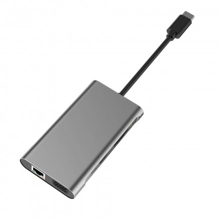 USB-концентратор Wiwu Apollo 10-in-1 USB-C серый